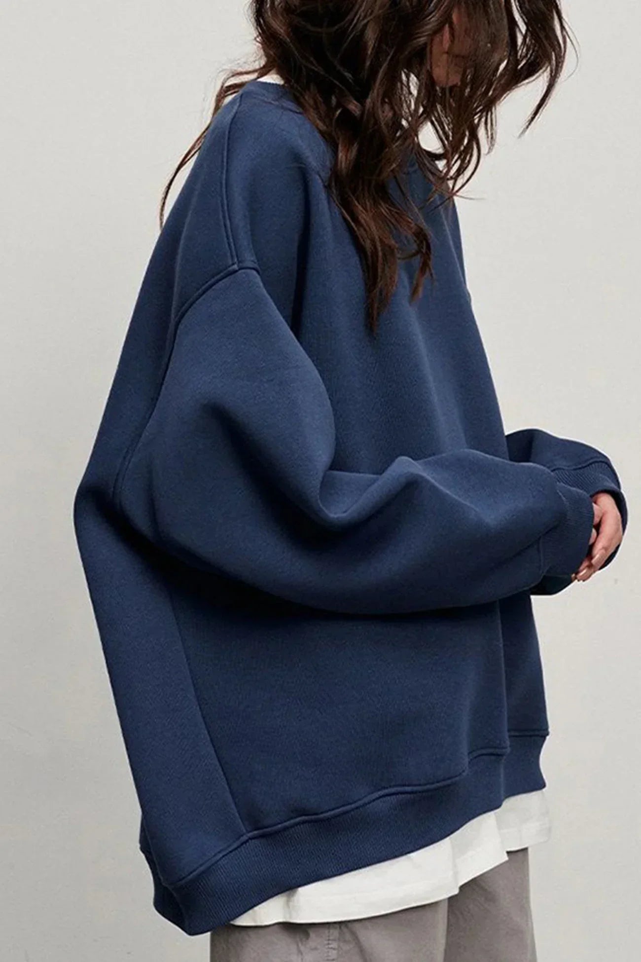 Mandy | Oversized Sweatshirt Dames – Comfortabele Katoenen Trui met Ronde Hals
