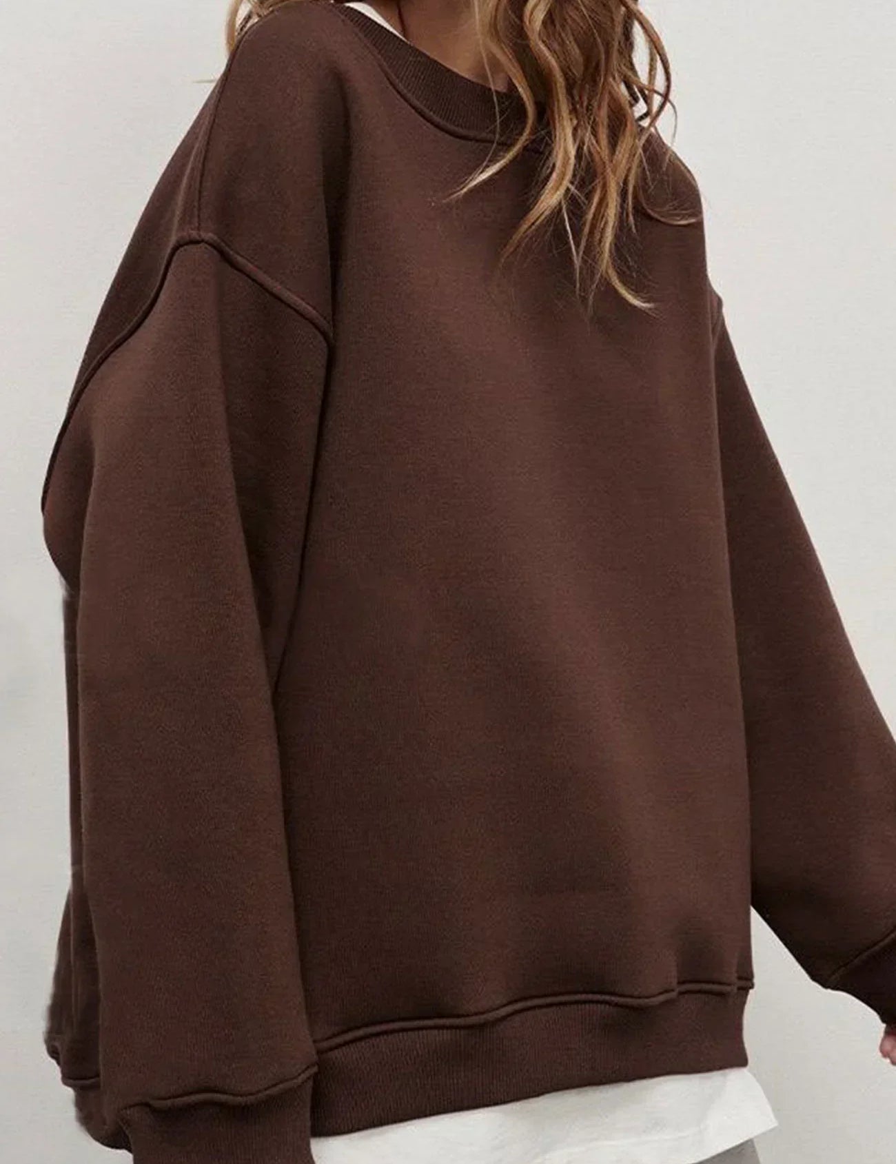 Mandy | Oversized Sweatshirt Dames – Comfortabele Katoenen Trui met Ronde Hals