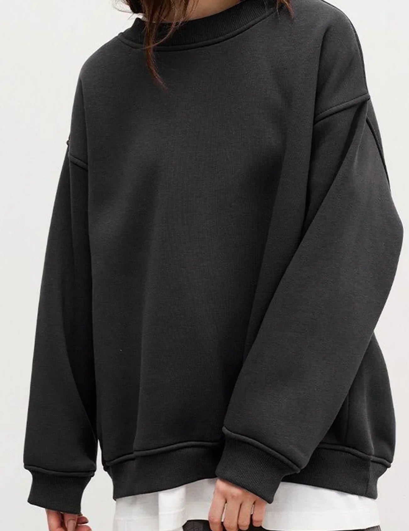 Mandy | Oversized Sweatshirt Dames – Comfortabele Katoenen Trui met Ronde Hals