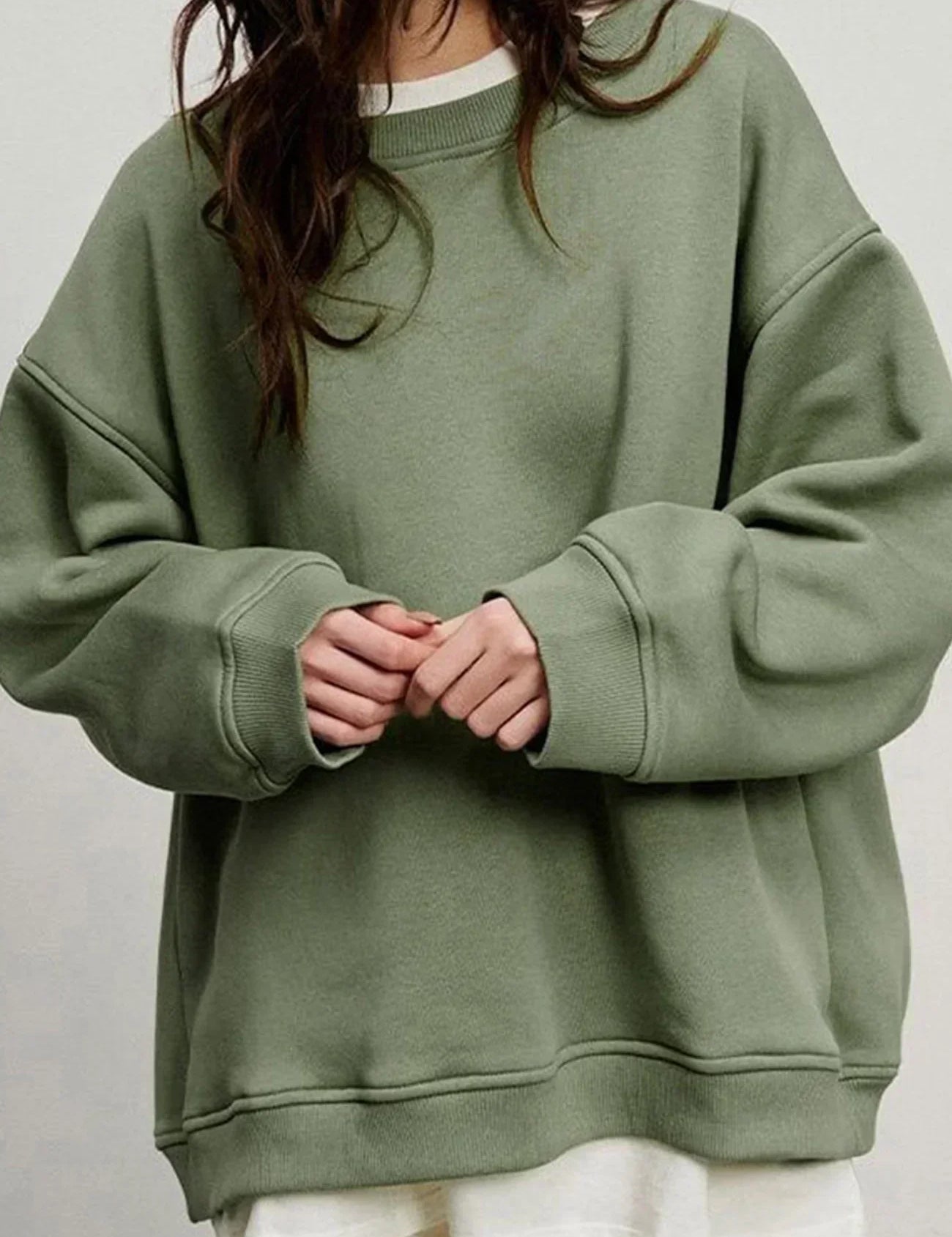 Mandy | Oversized Sweatshirt Dames – Comfortabele Katoenen Trui met Ronde Hals