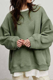 Mandy | Oversized Sweatshirt Dames – Comfortabele Katoenen Trui met Ronde Hals