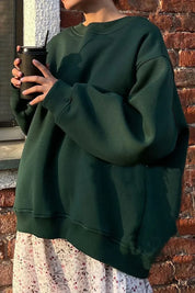 Mandy | Oversized Sweatshirt Dames – Comfortabele Katoenen Trui met Ronde Hals