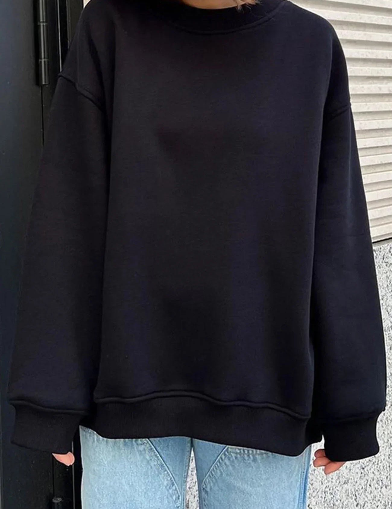 Mandy | Oversized Sweatshirt Dames – Comfortabele Katoenen Trui met Ronde Hals