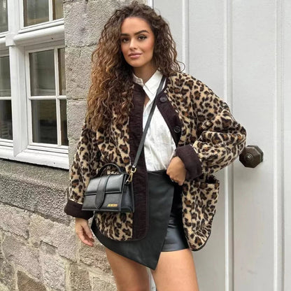 Dames Oversized Vest met Luipaardprint | Trendy & Comfortabel