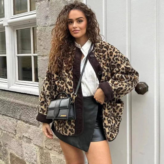 Dames Oversized Vest met Luipaardprint | Trendy & Comfortabel