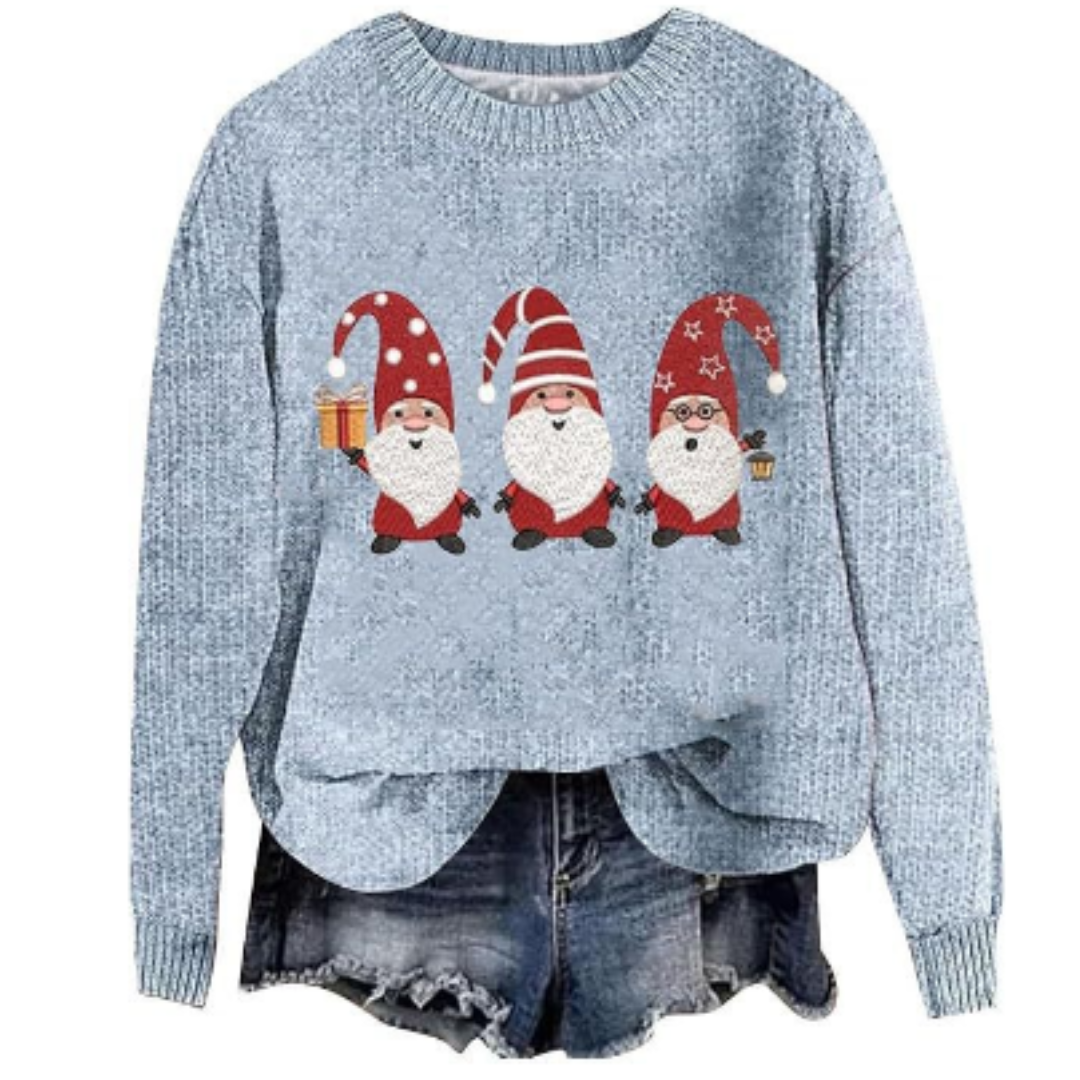 Faye | Dames Kersttrui Gebreid – Warme Lange Mouwen Ronde Hals Christmas Sweater