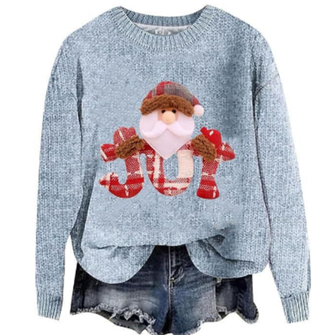 Faye | Dames Kersttrui Gebreid – Warme Lange Mouwen Ronde Hals Christmas Sweater