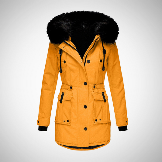 Waterdichte Winterjas Dames | Gewatteerde Jas met Capuchon en Bontrand