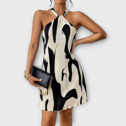 AYA | Dames Halterjurk met Elegante Print en A-lijn Pasvorm