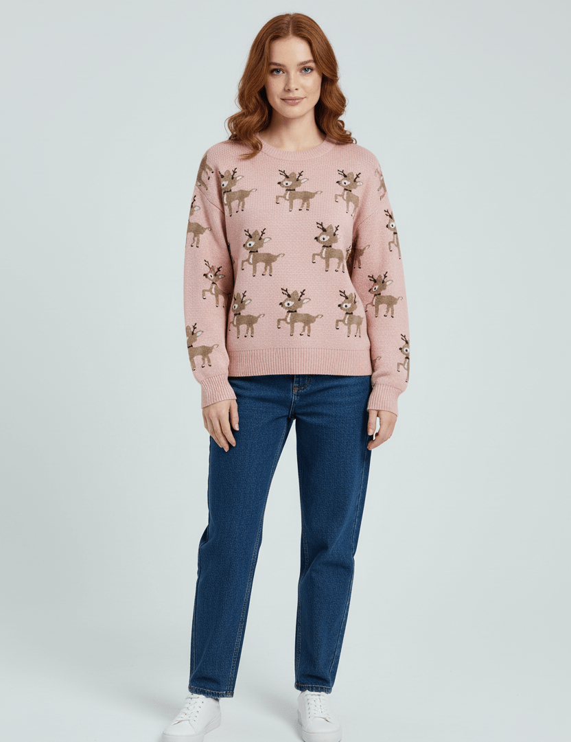 Juna | Oversized Jacquard Trui Dames – Warme & Stijlvolle Wintertrui