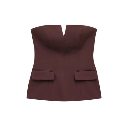 Sofia | Luxe Strapless Dames Top Met V-Hals En Antislip Detail – Elegant, Comfortabel & Blijft Perfect Zitten