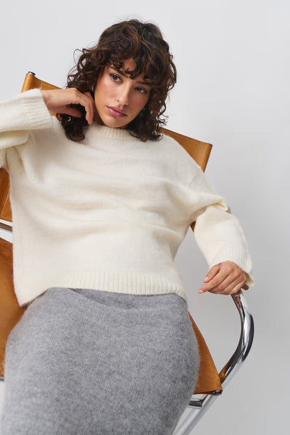 Oversized Trui Dames | Gebreide Zachte Trui met Ronde Hals