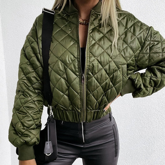 Elaine | Dames Bomber Jas Met Print | Trendy Tussenjas Voor Najaar
