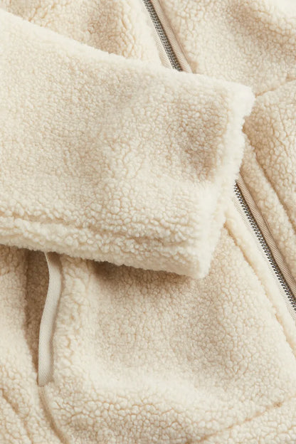 Jennifer | Oversized Teddy Jas Dames | Warme Winterjas Met Rits & Hoge Kraag