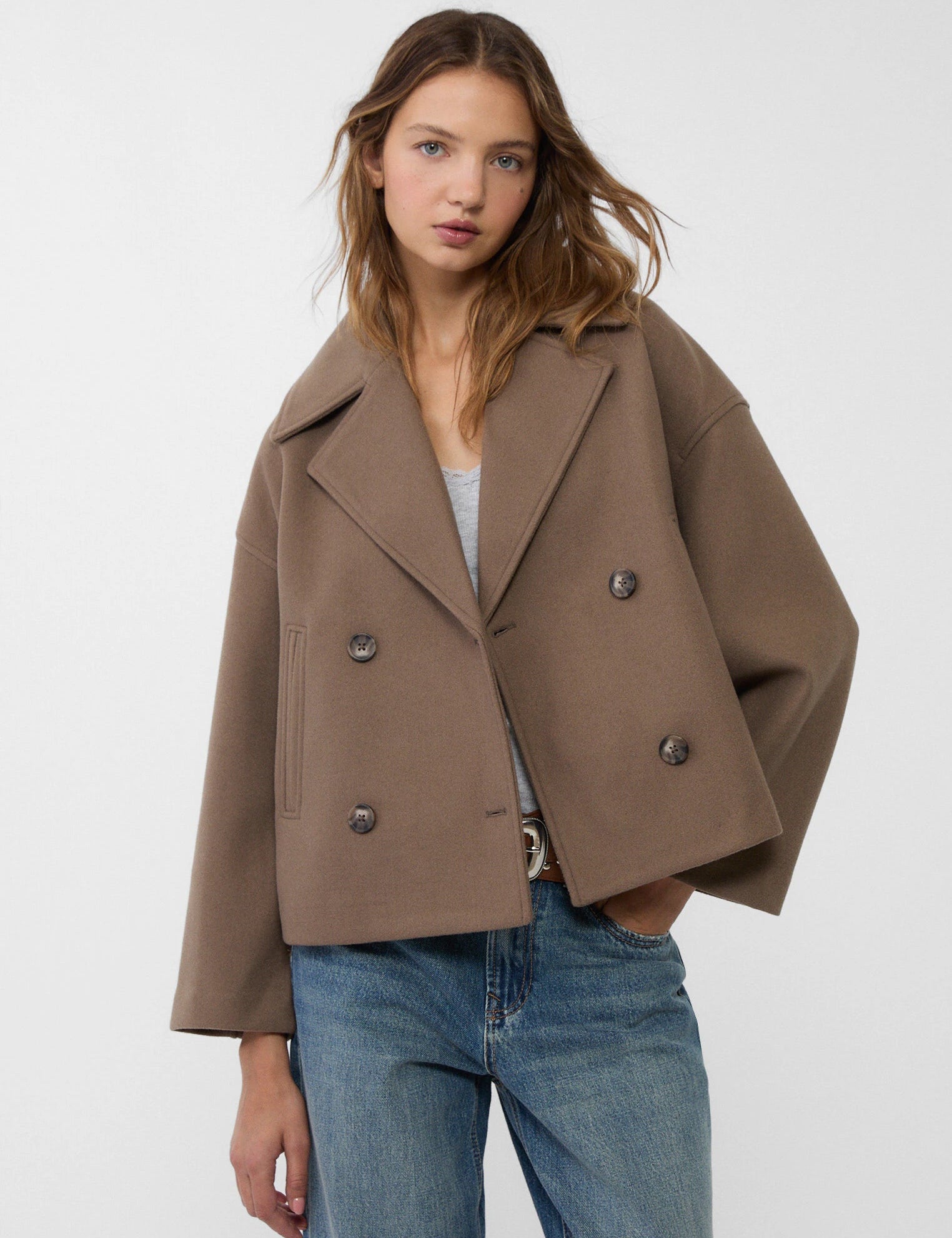 Nina | Double Breasted Mantel Dames Kort | Stijlvolle Tussenjas