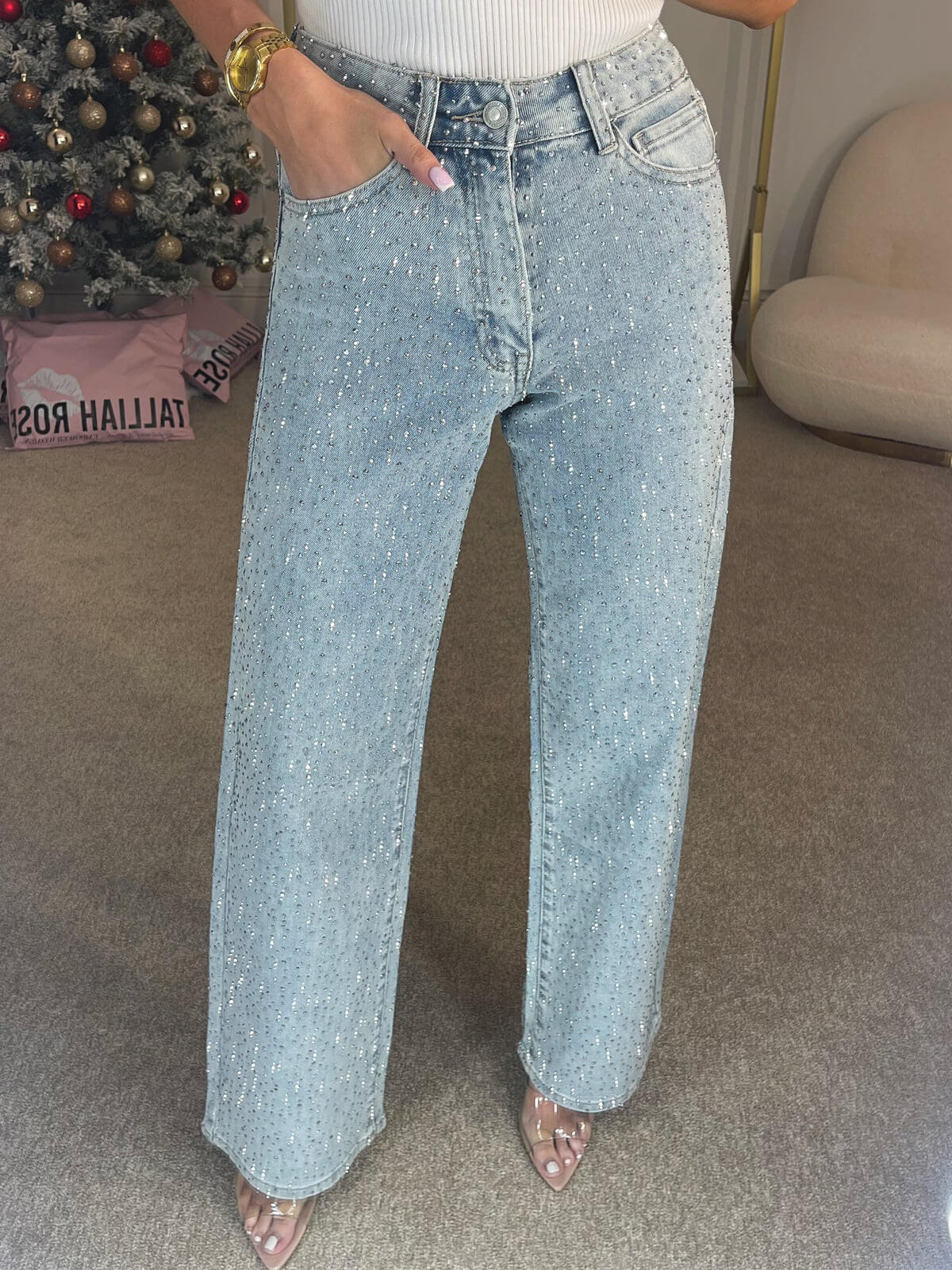 Liva | Glitter Jeans voor Dames – Perfect voor Feestjes & Avondlooks