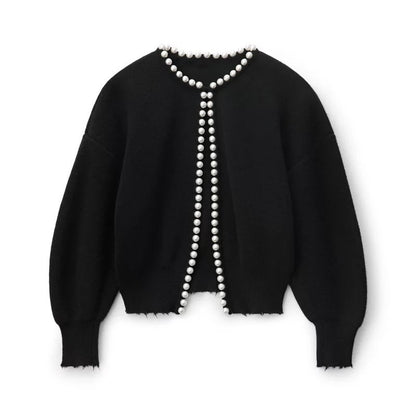 Luki | Dames Vest Met Parel Details | Stijlvol & Tijdloos Gebreid Cardigan