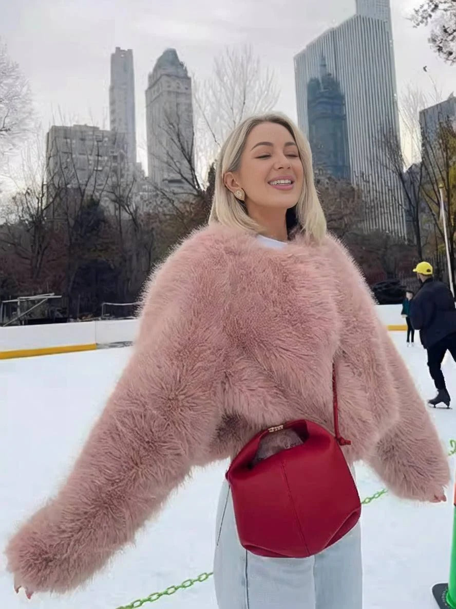 Luna | Dames Korte Faux Fur Jas – Warm, Zacht & Stijlvol