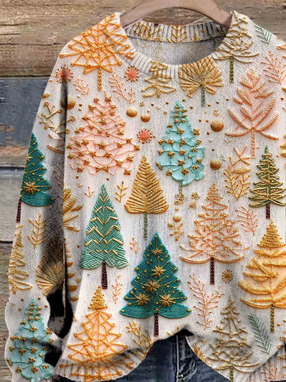 Dames Gebreide Kersttrui | Effen, Comfortabele Feestkleding voor de Winter