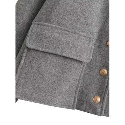 Grijze Jas Dames | Klassieke Lange Jas met Elegante Look