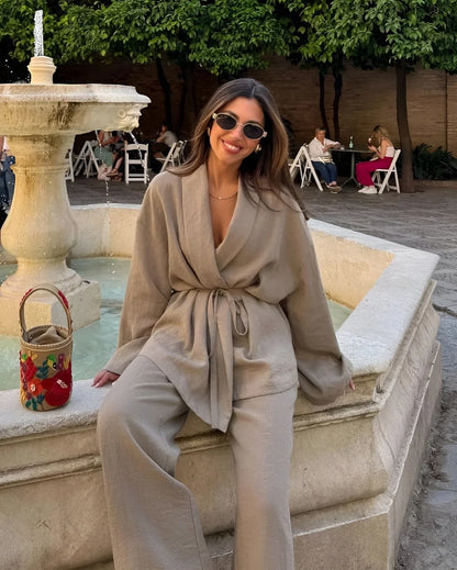 AMELIA | Linnen Kimono Set - Comfy, Trendy & Chic