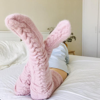 Nora Gebreide Knie Sokken Vrouwen | Cozy Warme Beenwarmers Voor Winter Layering