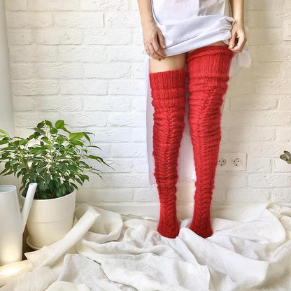 Nora Gebreide Knie Sokken Vrouwen | Cozy Warme Beenwarmers Voor Winter Layering