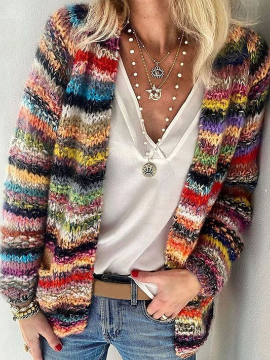 Noë | Gebreid Vest Dames Multicolor | Casual Cardigan Voor Herfst & Winter