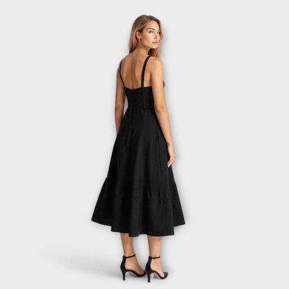 AMARA | Korset Middelange Jurk voor Dames, Elegante Zomerjurk met Gewaxt Design