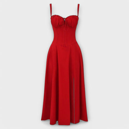 AMARA | Korset Middelange Jurk voor Dames, Elegante Zomerjurk met Gewaxt Design