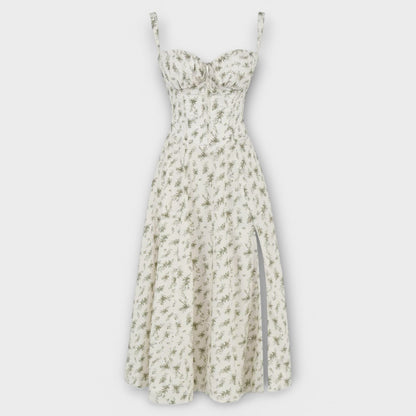 AMARA | Korset Middelange Jurk voor Dames, Elegante Zomerjurk met Gewaxt Design
