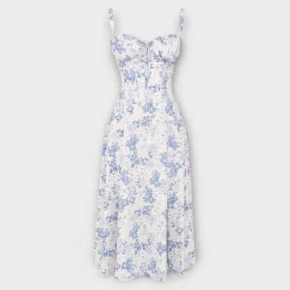 AMARA | Korset Middelange Jurk voor Dames, Elegante Zomerjurk met Gewaxt Design