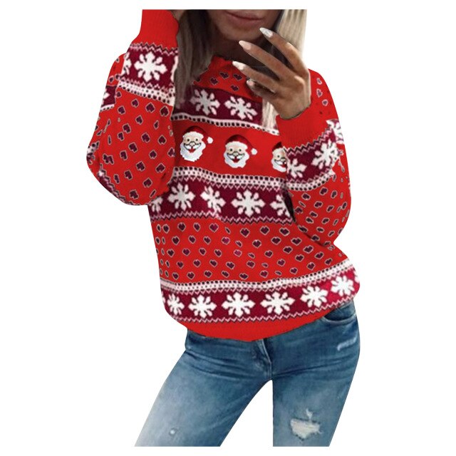 Liva | Dames Kersttrui Gebreid – Warme Winter Christmas Sweater Casual