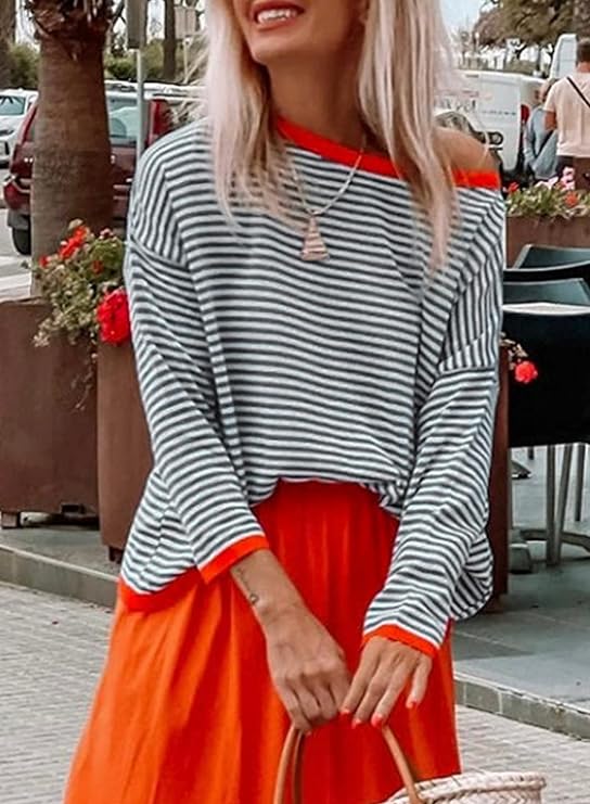 Gestreepte Trui Dames | Gebreide Trui met Klassiek Streepdesign