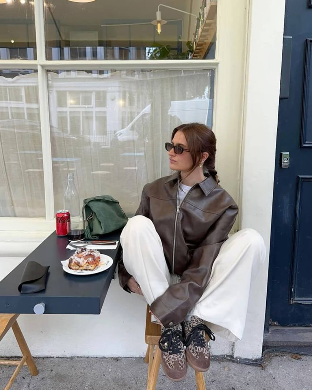Lois | Leren Jack Dames Oversized | Trendy Biker Jas Met Rits & Riemdetail