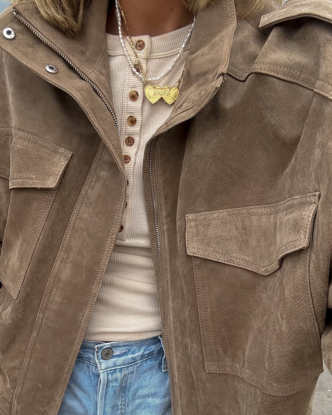Joy | Bomber Jas Dames Leerlook | Trendy Jas Met Opstaande Kraag & Zakken