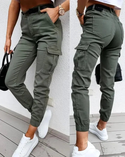 Cloé | Hoge Taille Cargo Pants Dames | Casual Streetwear Broek Met Zakken