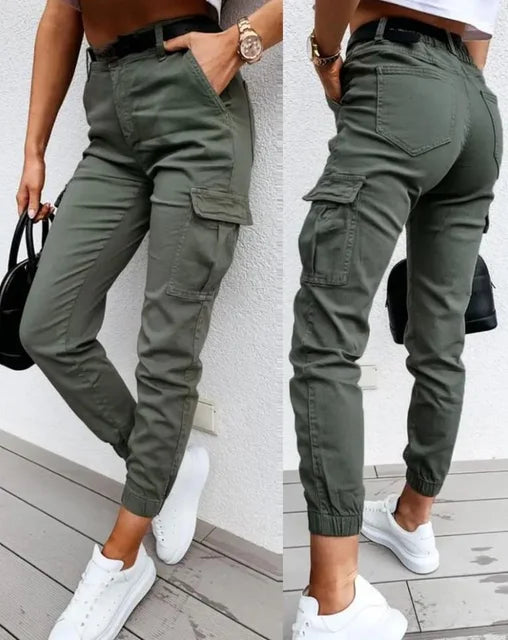 Cloé | Hoge Taille Cargo Pants Dames | Casual Streetwear Broek Met Zakken