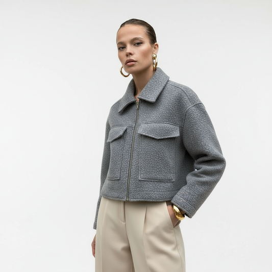 Amelie | Cropped Tweed Jas Dames | Stijlvolle & Tijdloze Tussenjas